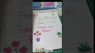 WORKSHEET UNTUK ANAK 3-5 TAHUN TAHAPAN AWAL BELAJAR #fyp #idebelajarmenyenangkan #worksheet