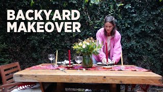 Backyard Makeover Vlog (raised garden bed, hydroponics, dinner party for 2)