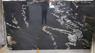 Tatnium black granite for hotels, black granite with golden waves , granite price list