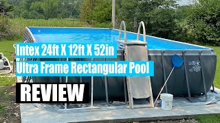 Intex 24ft X 12ft X 52in Ultra Frame Rectangular Pool Set Review - I Love This Thing!