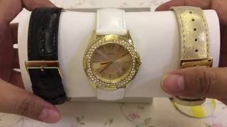 GUESS U0069L4M WOMEN'S ROCK SWEET GOLD-TONE WATCH BOX SET