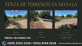 Venta de terrenos - lotes en ctra. las pilas orientales, masaya - (Cod: VLT-70)