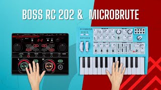 Roland Boss RC202 and Arturia Microbrute SE in action