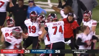 Western Kentucky sets the record for biggest comeback in FBS Bowl history! Comeback from 21 points!