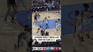 JA MORANT ASSIST FROM THE FLOOR 🔥 #basketball #nba #shorts