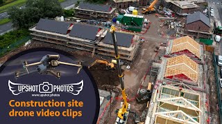 Drone video of UK construction building sites filmed from 2020 to 2023 by Upshot Photos.