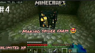 🤩MAKING SPIDER FARM IN MINECRAFT PE | UNLIMITED XP VERY EASY😊| MINECRAFT SERIES THE LORD S.M.P #4 🔥|