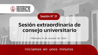 🔴#EnVivo | Sesión de Consejo Extraordinaria N° 21