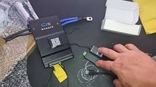 unboxing box de balanceador e conexão USB para BMS JK