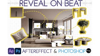 Reveal objects on beat | aftereffects & Photoshop |