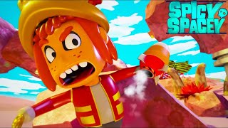 Spicy Spacey 🚀 Episode 8: Crash and Fight 🌌 Superhero cartoons | Chuck Chicken Cartoons