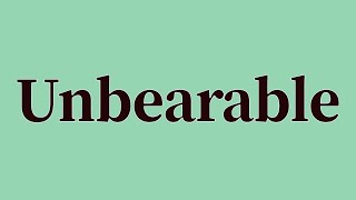 Unbearable Pronunciation and Meaning