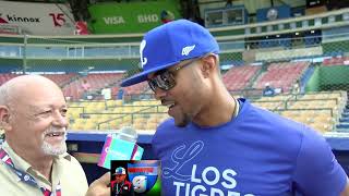 Gilbert Gomez habla ante del Juego con los Gigantes del Cibao