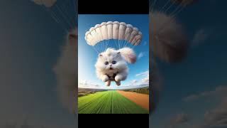 When White Cat decides to do paragliding #cat #anime #funny