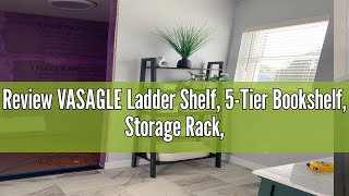 Review VASAGLE Ladder Shelf, 5-Tier Bookshelf, Storage Rack, Bookcase with Steel Frame, for Living R