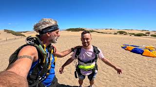 Gonzalo's First Skydive! Tandem Jump from 10000 feet at iJump Gran Canaria