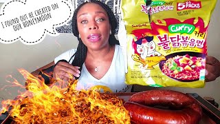 Spicy Curry Ramen & Sausage Mukbang!