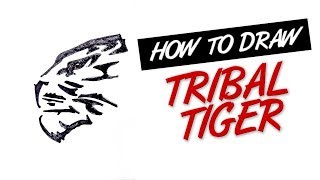 How to draw tribal tiger tattoo design