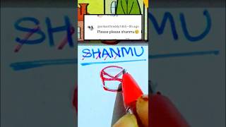 SHANMU   Name Logo Design #trending #art #logo #viral #youtubeshorts #shorts