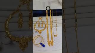 #1 gram gold plated combo set #long #short mangalsutra #necklace #earrings