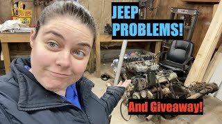 Jeep Wrangler TJ update, Giveaway and Frame Swap 4 Cylinder to 6 Cylinder. And broken 4.0L.