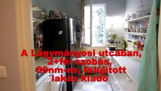 Kiadó lakás a Lágymányosi utcában. 2+fél szoba, 80 nm, erkélyes, felújított