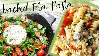 baked feta pasta/Foodtrend/ Fetakäse, Tomaten und Spinat aus dem Ofen/ so einfach und so lecker