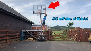 5'5 DUNKER 1 FOOT DRIBBLE DUNKS!