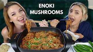 Spicy ENOKI MUSHROOMS Recipe & Mukbang!