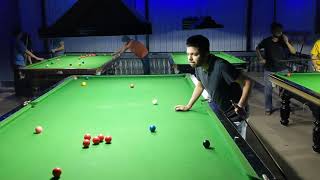 A friendly snooker double's game. Prateek/Nandan vs Shagun/Ankit.