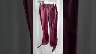 【Flamingals】PU Leather Solid High Waist Flare Pants #ootd #fashion#leatherfashion #pants