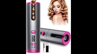 Hair Curler USB Rechargeable | Cordless Auto Curler with LCD Display 6 Adjustable Temperature |