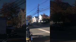 Electric bicycle going up Bergen ave Kearny NJ with pedal assist 11-2-24