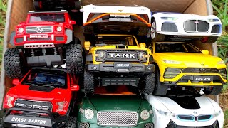 Box Full of Cars/ Bugatti Car, BMW i8, Lamborghini URUS, Bently Car, Tank300, Ford Raptor, Mercedes