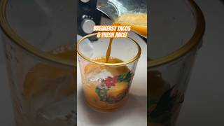 Make tacos & fresh juice w/ me 🌮🍊 #asmr #breakfast #shorts