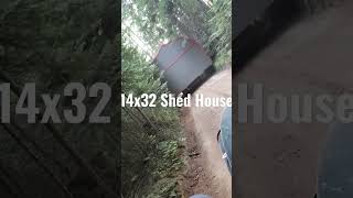 Just for the adventure!  Moving a 14x32 Large Shed House deep into the woods of Newport, WA