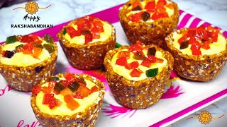 Dates & Custard Dessert Recipe - Without Baking, Without Oven-Easy & Healthy Rakhi Special Dessert