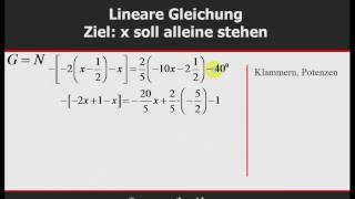 lineare Gleichungen - Niveau 3 - ©www.mathe-hilfen.de - Nachhilfevideos kostenlos