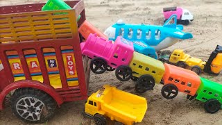 train toy jcb wala cartoon | toy helicopter ka video | bus, train, jcb, truck, tractor, dumper toys