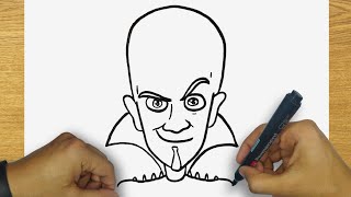 HOW TO DRAW MEGAMIND | STEP BY STEP | DARWING MEGAMIND EASY