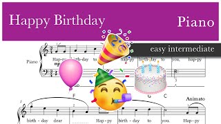 Happy Birthday – Piano sheet music – Easy Intermediate