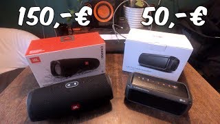 JBL Charge 4 und LG PK3 - Bluetooth Speaker Vergleich