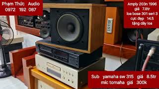 Bao giá Bộ karaoke gồm Amply Jarguar 203N 1996 + ghép bose 301 seri 3 vàng + trầm yamaha sw 315