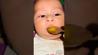 আজিৰ পৰা Ashfaq ৰ Solid Start কৰি দিলো/ Mango 🥭 Baby Food /#babyfood