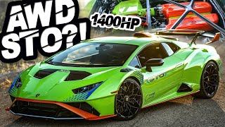 1400HP AWD Huracan STO + 1300HP Porsche RIPS 8 SECOND 1/4 MILE!