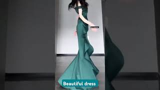 Green dress #dress #model #fashion #beautiful #girl #heels  #music #song #beauty #koreandresses