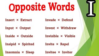 Important Antonyms (I) For Competitive Exams | SSC GD | CGL | CHSL | Opposite Words | RRB | SBI |