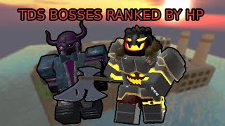 Every Boss In Tds! Ranked With HP! Tower Defense Simulator READ DESC