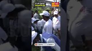 Union Minister Suresh Gopi participates in the cleanliness drive in  Ernakulam district | SoSouth