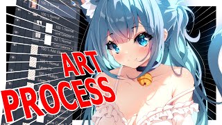 Watch The Full Art Process Of An Anime Artist Creating Pretty And Cute Art